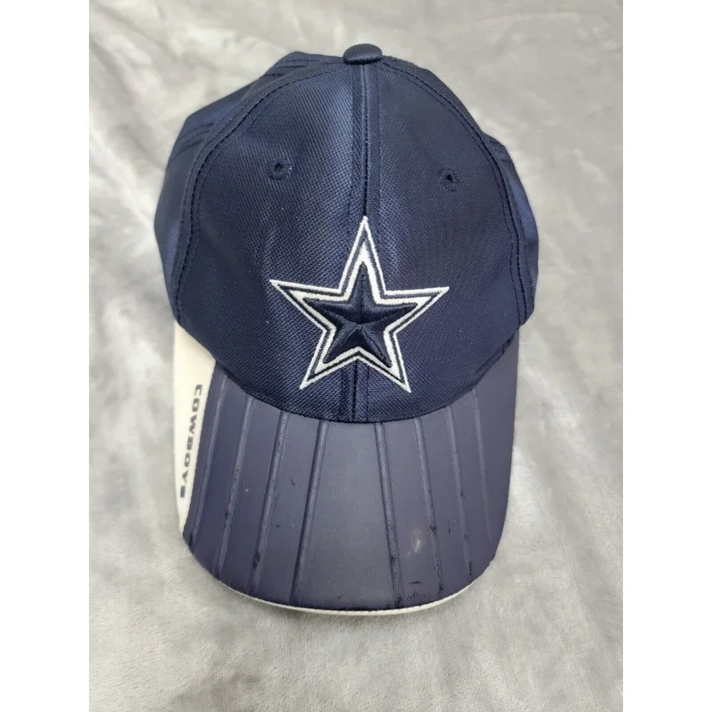 Reebok NFL Dallas Cowboys Baseball‎ Cap Hat Blue Rubberized Bill Cap *PICS*
